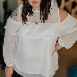 White Cold Shoulder Dainty Top